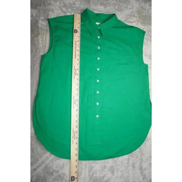 Anthropologie Maeve Green Button Down Tank Top MP - Picture 9 of 9